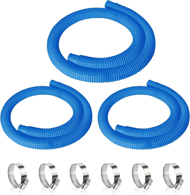 Picatu 3 Pcs 1.25" Pool Hose, 59" Long Accessory Pool Pump Replacement Hoses, Compatible with All Above Ground Pool Filter Pumps that Use 1 1/4 Diameter Hoses - Image 1